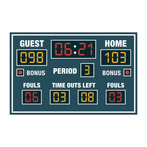 illustrations, cliparts, dessins animés et icônes de icône de tableau de bord de basket-ball sur le fond transparent - scoreboard sport clip art vector