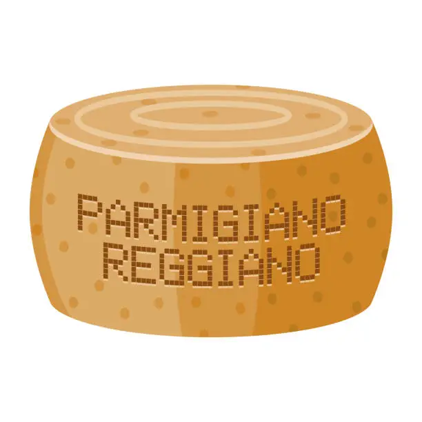 Vector illustration of Parmigiano Reggiano Icon on Transparent Background