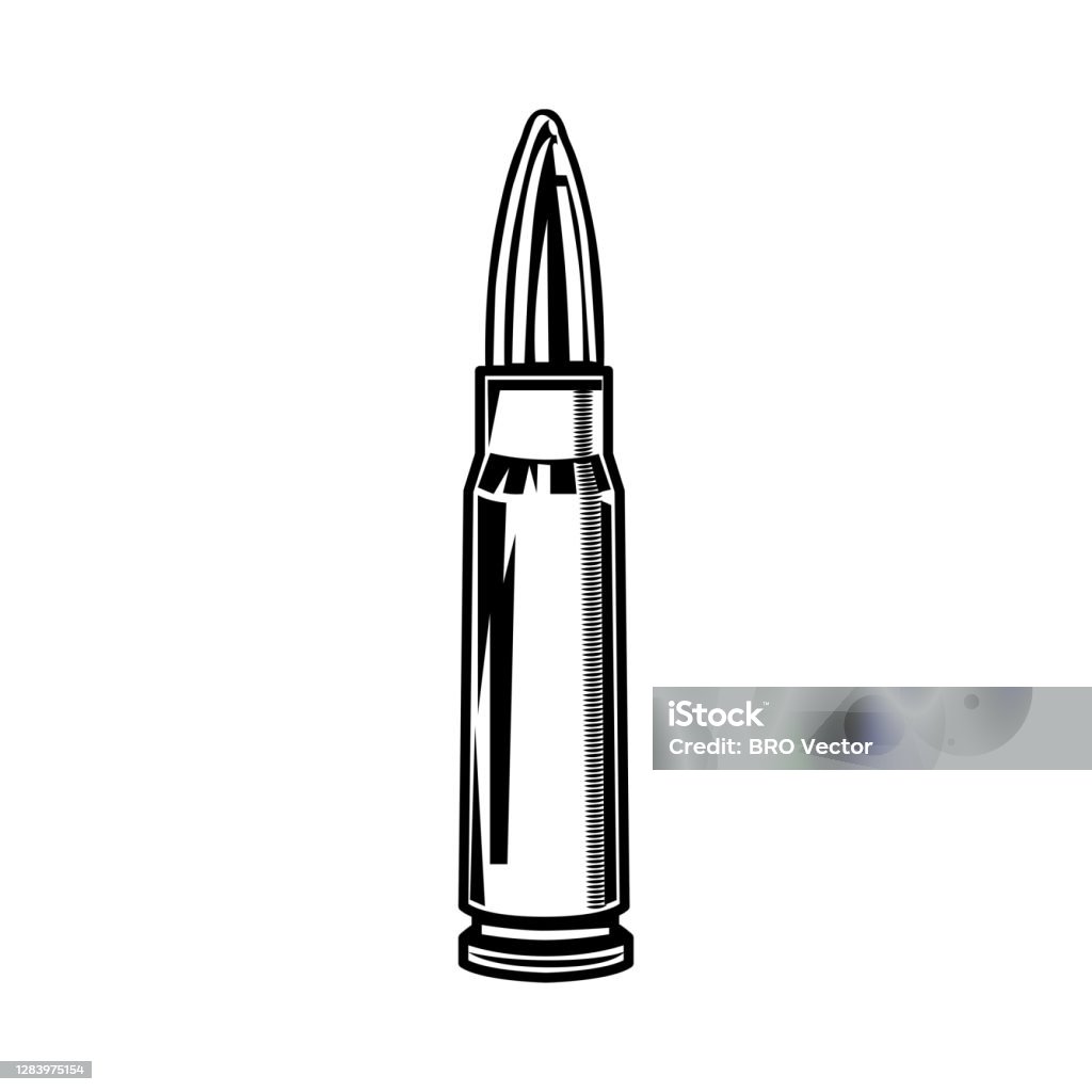 Gun Cartridge Vector Illustration Stock Illustration - Download Image Now -  Bullet, Drawing - Art Product, Tattoo - iStock