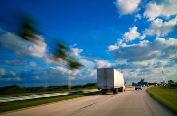 Truck with cargo speeding at Krome Avenue Florida