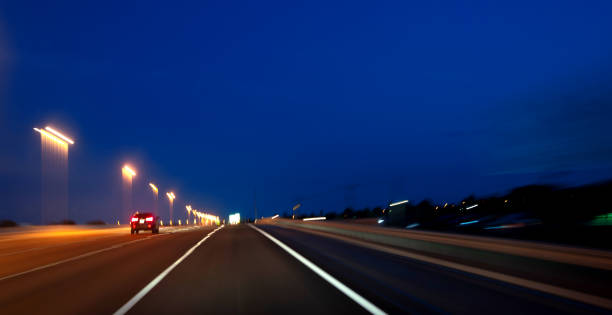 istock Fast moving traffic on Miami during Covid-19 1283976926