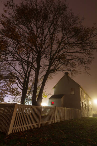 istock Foggy Night Along The Gorge Waterway 1283979519