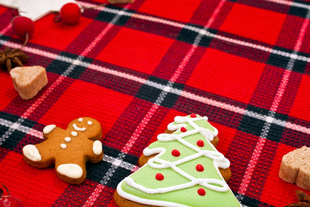istock Christmas greeting card with cookies and spices 1283984993