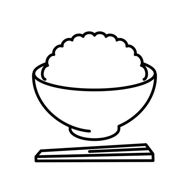 日本の炊飯 - モノクロ イラスト点のイラスト素材／クリップアート素材／マンガ素材／アイコン素材