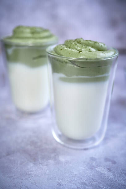 istock Dalgona Matcha Latte Served in a Glass 1283992261