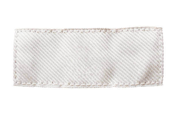 White blank clothing tag label isolated on white background