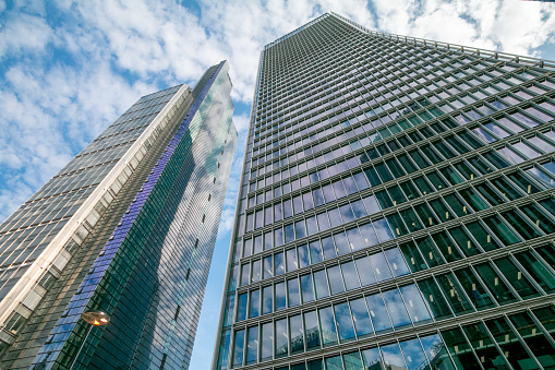 100 Bishopsgate in City of London, England. This office building block is located next to Salesforce Tower, once named Heron Tower