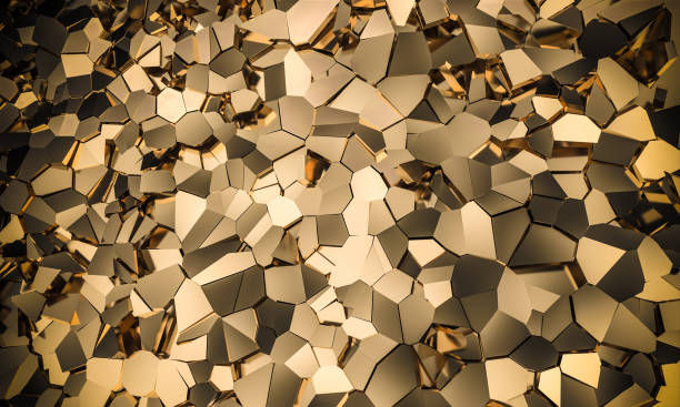 istock geometric mosaic background gold color. 1284001708