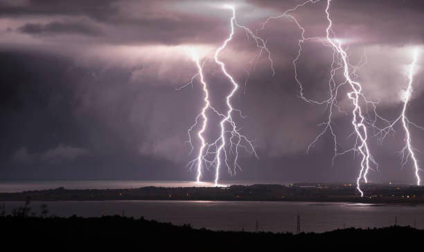 istock Lightning Storm Wall Cloud of Rain and Hail 1284004300