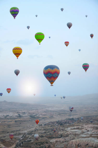 istock Flying over Cappadocia in a hot air balloon 1284006475