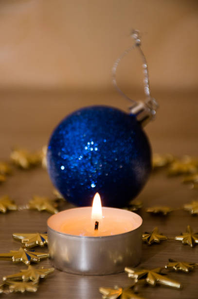 istock Christmas decoration baubles with candle 1284017604