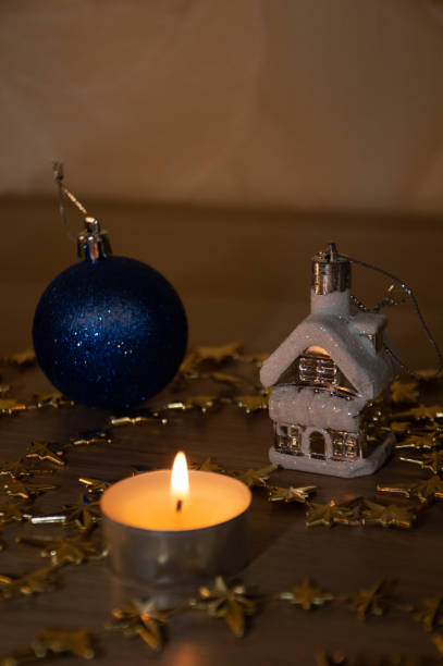 istock Christmas decoration baubles with candle 1284017646