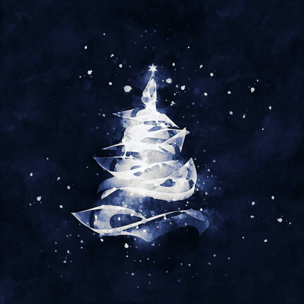 istock Glamour Christmas greeting card - watercolor effect 1284018907