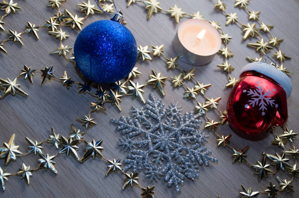 istock Christmas decoration baubles with candle 1284019003