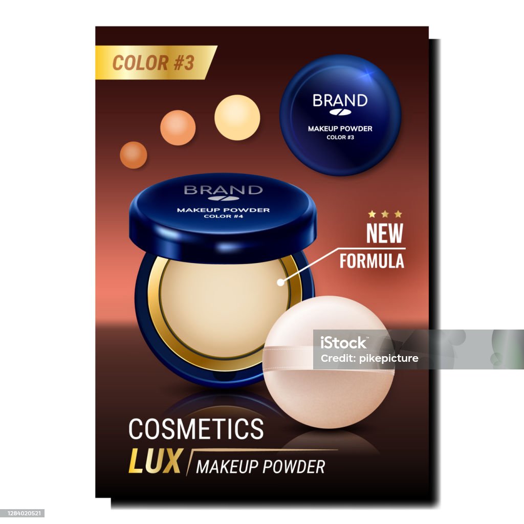 Base Powder Advert Powder Blank Package Creative Promo Poster Vector Stock Illustration ...