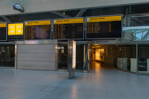 After long operation, the airport Berlin Tegel Otto Lilienthal will be closed on 7th of November 2020. On 31.10.2020, the new international aiport Berlin Brandenburg Willy Brandt was opened.\nThis photo shows blackboards of terminal A&B.