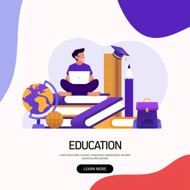 Vector illustration of Education and School Concept Vector Illustration for Landing Page Template, Website Banner, Advertisement and Marketing Material, Online Advertising, Business Presentation etc.