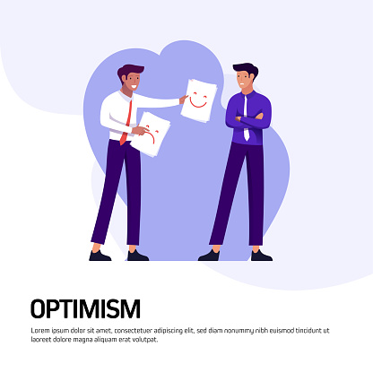 Optimism Concept Vector Illustration for Website Banner, Advertisement and Marketing Material, Online Advertising, Business Presentation etc.