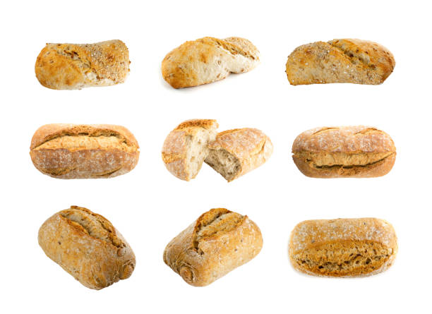 istock Homemade Traditional Bread Isolated on White Background 1284024944