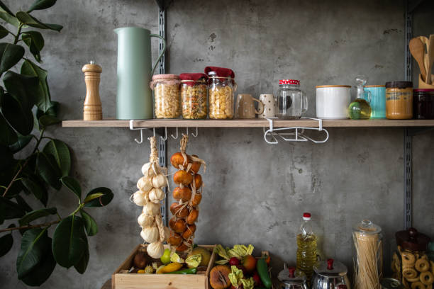 istock Shelf full of groceries in modern kitchen 1284027109