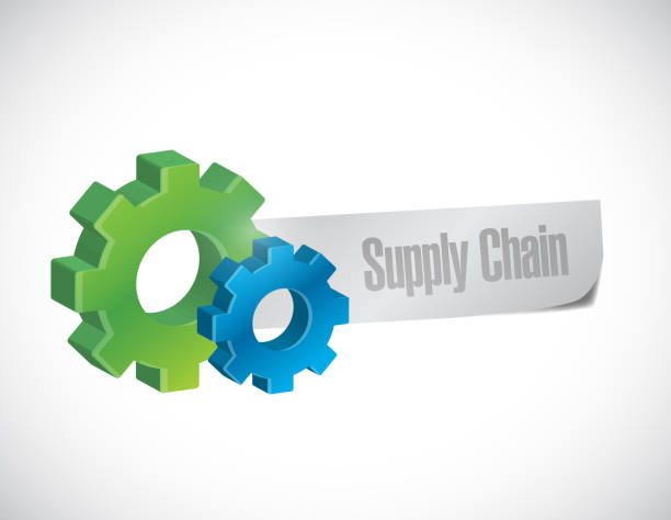 Supply chain sign illustration design Supply chain sign illustration design over a white background supplier relationship management stock illustrations