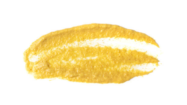 istock Mustard Sauce Splash Isolated, Smeared Dijon Honey Cream 1284034576