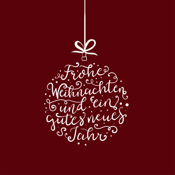 schöner handgeschriebener weihnachtstext in deutscher sprache "wir wünschen ihnen ein frohes weihnachtsfest und einen guten rutsch ins neue jahr", ideal für banner, tapeten, karten. - christmas card christmas greeting card christmas ornament stock-grafiken, -clipart, -cartoons und -symbole
