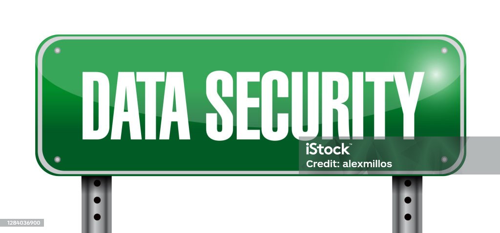 Data Risk Sign Data Security Street Sign Illustration Stock Illustration - Download ...