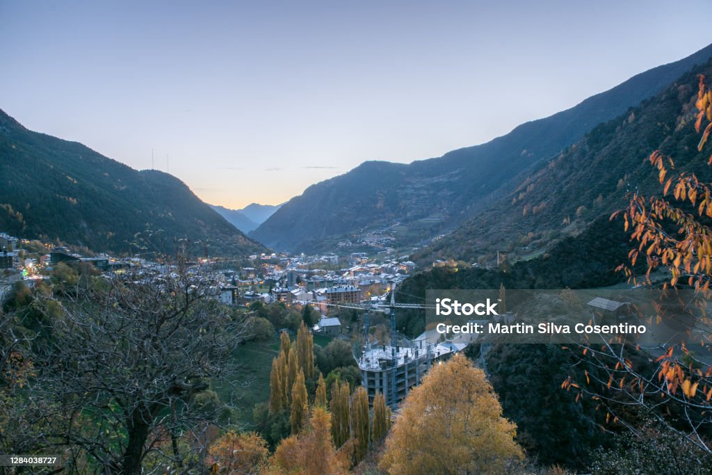 Cityscape of Encamp in Andorra in autumn Cityscape of Encamp in Andorra in autumn. Andorra Stock Photo