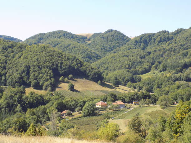 istock Small mountain village in the valley 1284038906