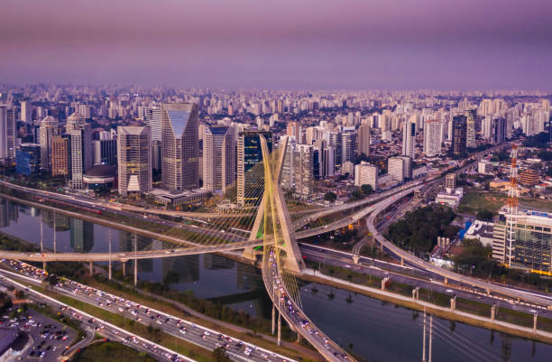 istock The Octavio Frias de Oliveira bridge or Estaiada Bridge, a cable-stayed suspension bridge built over the Pinheiros River in the city of São Paulo, Brazil, 1284039915