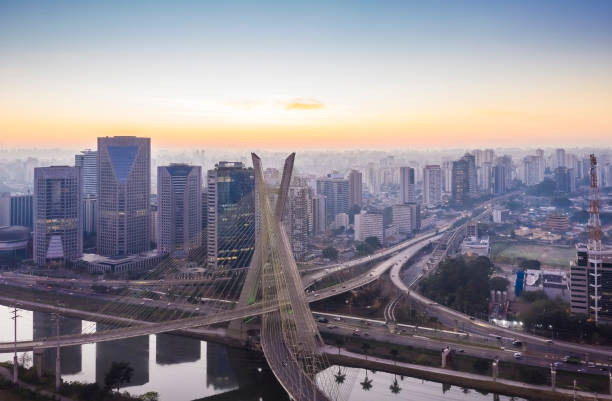 istock The Octavio Frias de Oliveira bridge or Estaiada Bridge, a cable-stayed suspension bridge built over the Pinheiros River in the city of São Paulo, Brazil, 1284040060