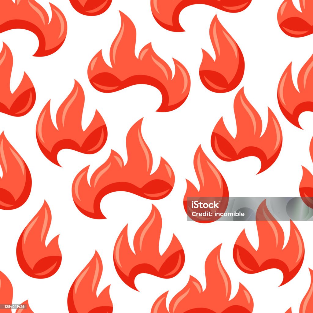 Seamless Pattern With Fire Stock Illustration - Download Image Now ...