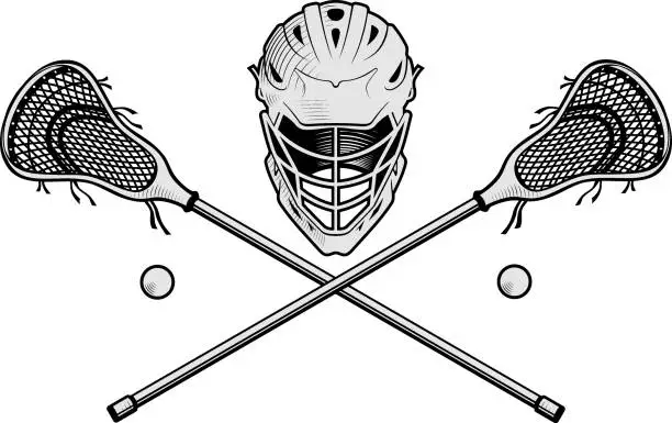 Vector illustration of Lacrosse Gear Emblem White, easy to change fill color