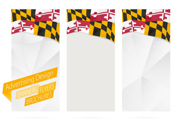 istock Design of banners, flyers, brochures with Maryland State Flag. 1284046158