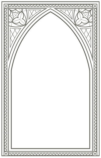 Vintage gothic background with arch outline drawing