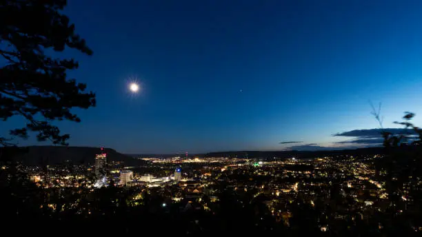 View at Jena in Thuringia at night