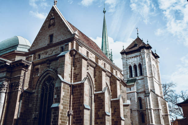 Side View Of St. Pierre Cathedral In Geneva, Switzerland