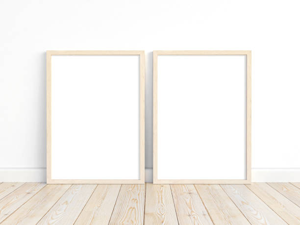 istock A mockup of two thin A4 wooden frames with portrait orientation 1284051837