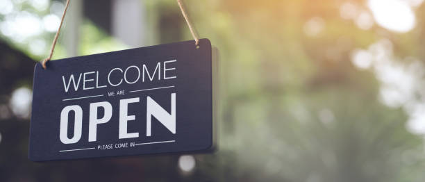 istock Welcome to open the shop on the first day 1284057074
