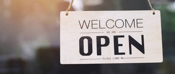 istock Welcome to open the shop on the first day 1284057138