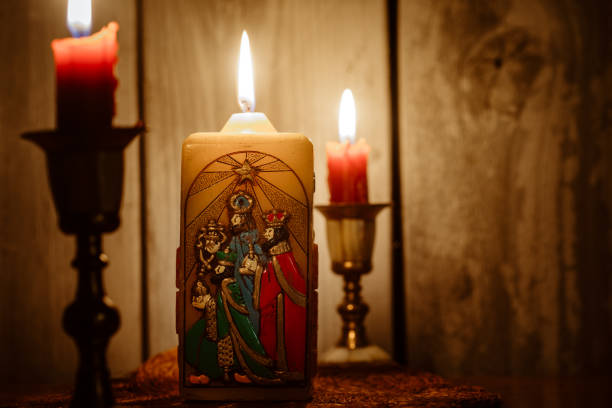 istock Candles for Epiphany Holiday Leading Up to Christmas 1284059126
