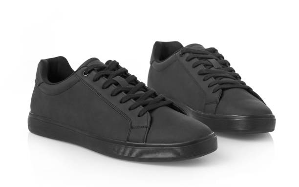 istock Simple casual black leather shoes 1284061491