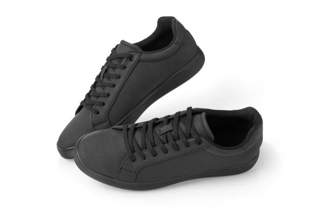istock Simple casual black leather shoes 1284061550