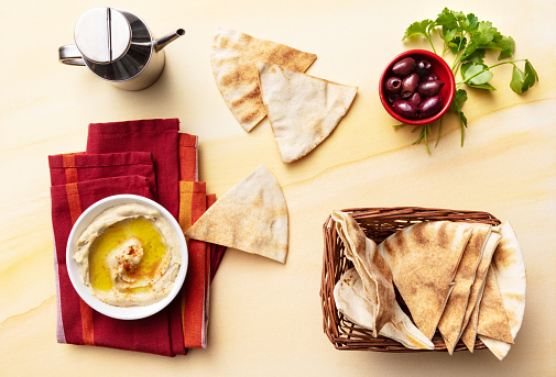 Hummus and Flatbread Still Life. More mezze and food photos can be found in my portfolio. Please have a look