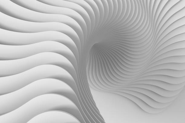 istock Abstract three-dimensional light white texture of a set of rounded steps spiraling. 3D illustration. 1284062476