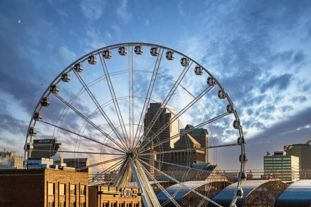 St. Louis skyline through ferris wheel.
