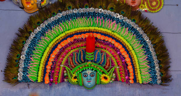 Mask Mask of Lord Krishna used in Chhau Dance at Purulia, West Bengal. pictures of krishna stock pictures, royalty-free photos & images