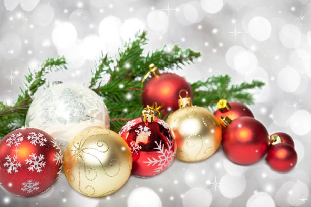 istock Group of red and gold Christmas balls 1284069037