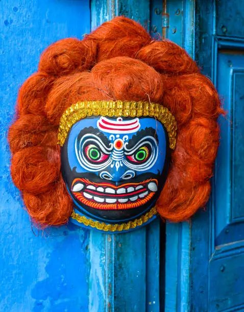 Mask of Devil used at the time of Chhau Dance in Purulia, West Bengal.